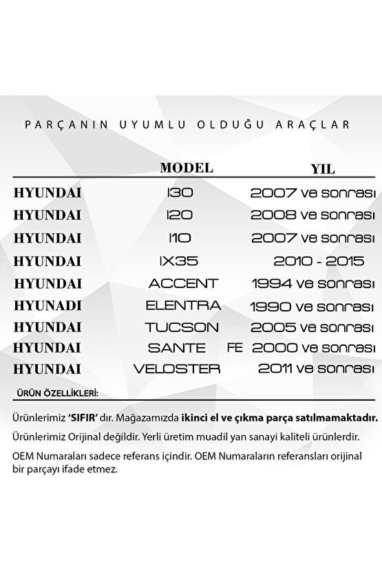 Hyundai I30 I20 Kia Rio Için Anahtar Buton Lastiği