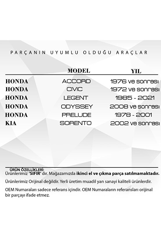 Honda, Kia Için Çamurluk Etek Klipsi-10 Adet