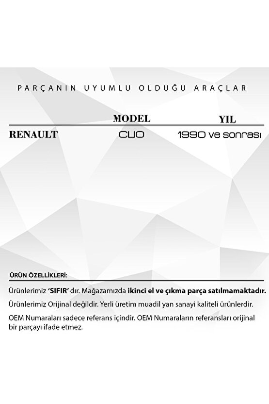 Renault Clio Için Uyumlu  Sunroof Arka Kaldırıcı Ayak (uzun)