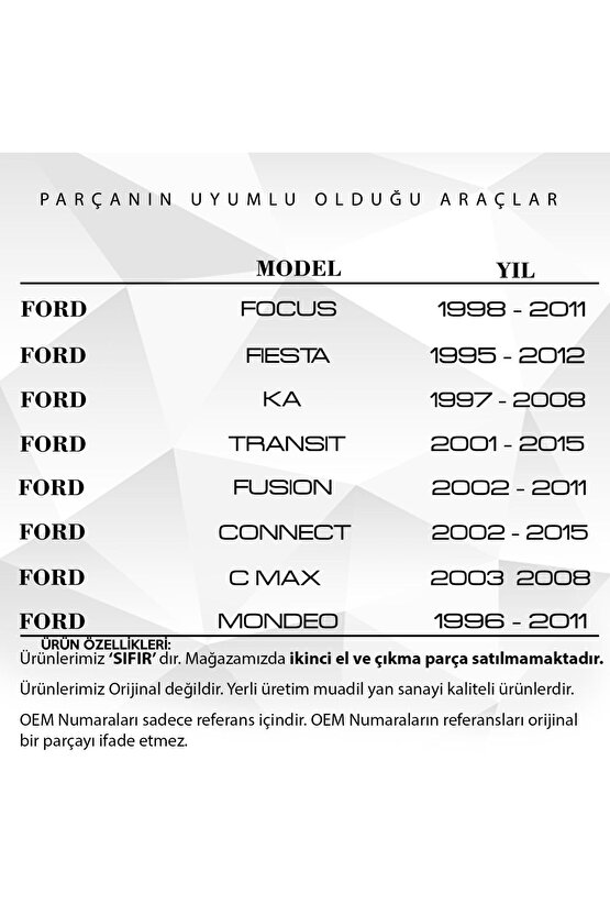 Ford Focus Fiesta Ka Transit Connect Cmax Mondeo Için Anten Çubuğu Uyumlu