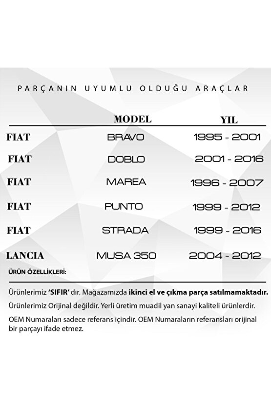 Fiat Doblo,bravo,punto,lancia Musa Için Motor Yağ Çubuğu