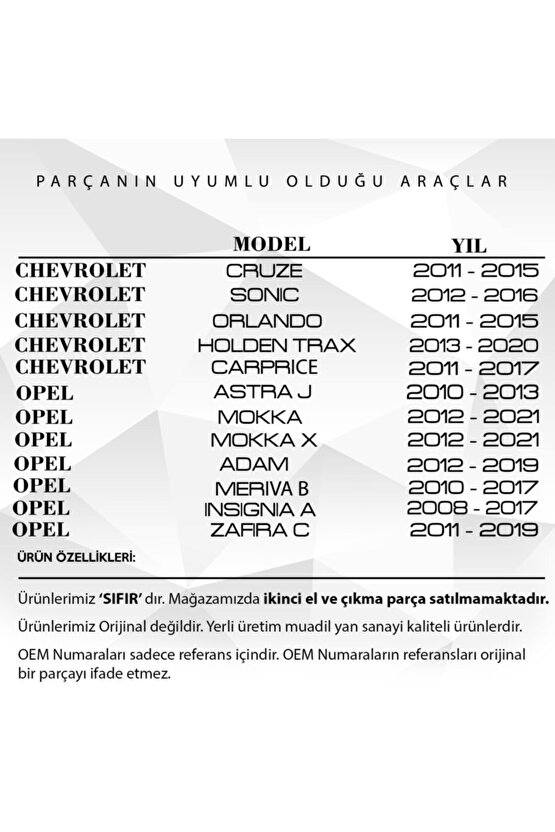 Chevrolet Cruze,opel Astra J,ınsignia Için Tavan Anten Çubuğu