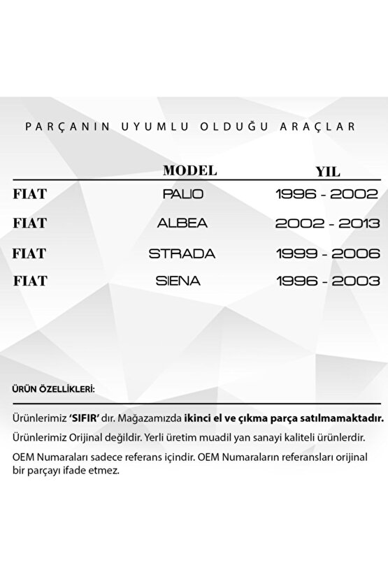 Fiat Palio, Albea,siena Için Güneşlik Ayağı - Açık Gri