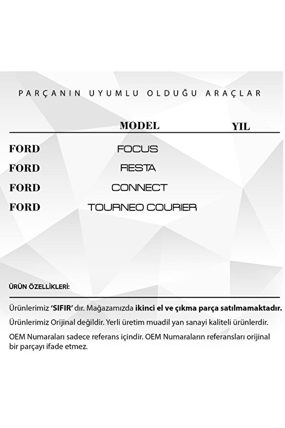 Focus, Fiesta, Connect Için Tavan Anten Çubuğu Komple