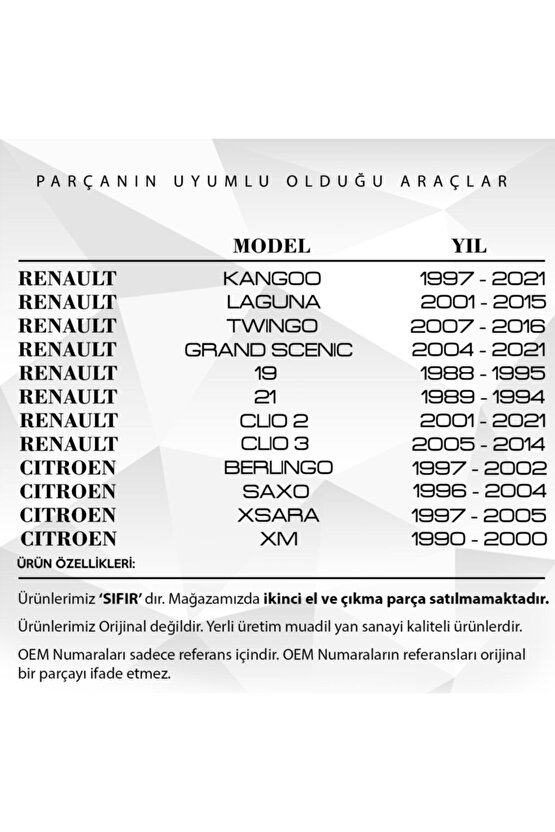 Peugeot, Renault, Smart, Citroen Için Yağ Karter Tapası