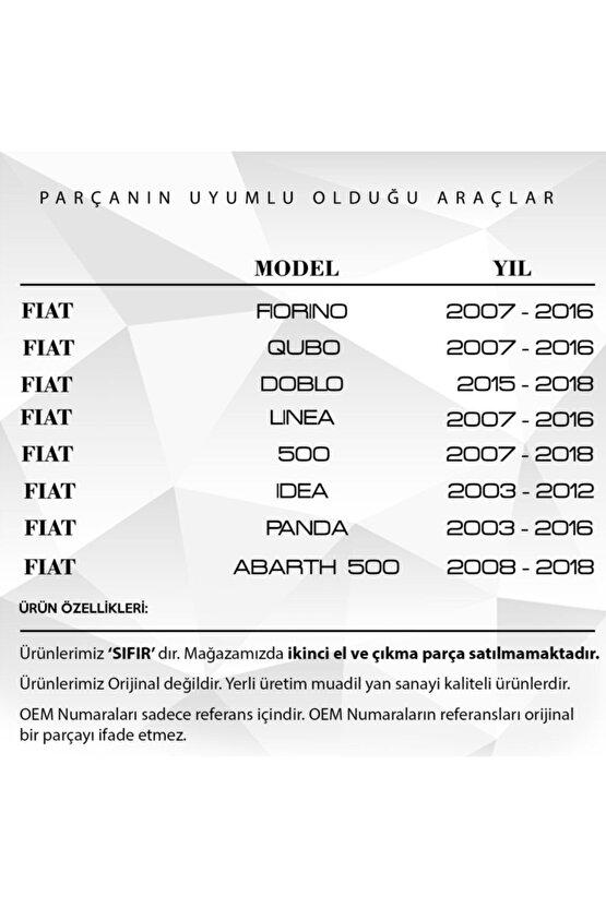 Citroen, Peugeot, Fiat, Alfa Romeo Için Bagaj Kaput Ayar Lastiği Uyumlu