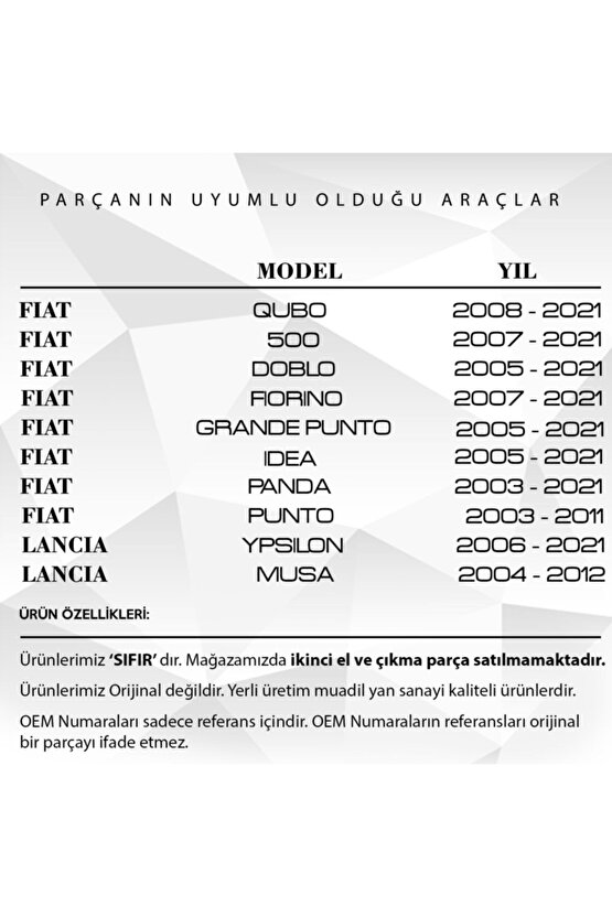 Fiat Doblo, Citroen Nemo Için Hava Filtre Lastiği - Küçük -