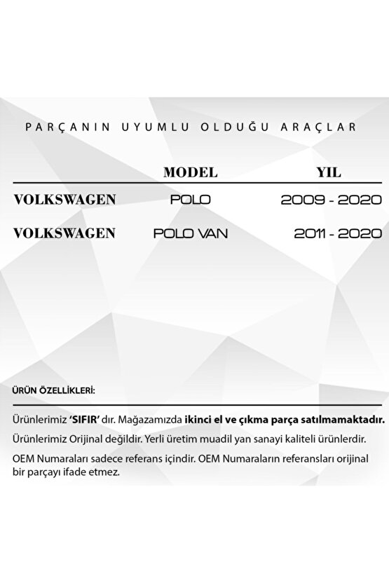 Volkswagen Polo, Polo Van Için Motor Kaput Üst Kilidi