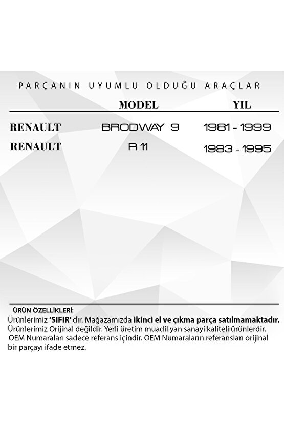 Renault R9, R11 Için Koltuk Ayar Kolu