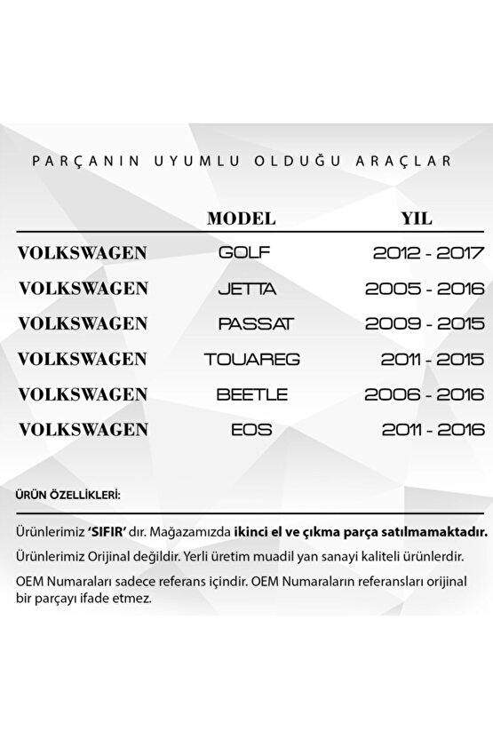 VW Jetta, Golf, Audi A4, Q5 için D Tip Kalın Terminal Soket