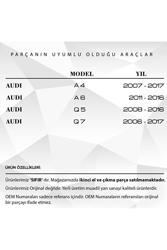 VW Jetta, Golf, Audi A4, Q5 için D Tip Kalın Terminal Soket