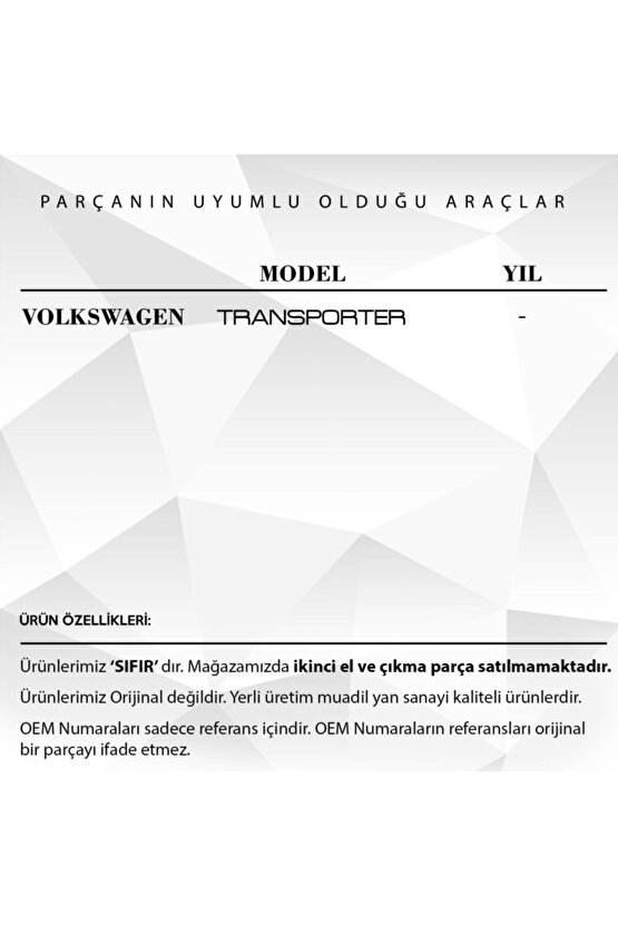 Volkswagen Transporter Için Amortisör Dayanma Lastiği Üst