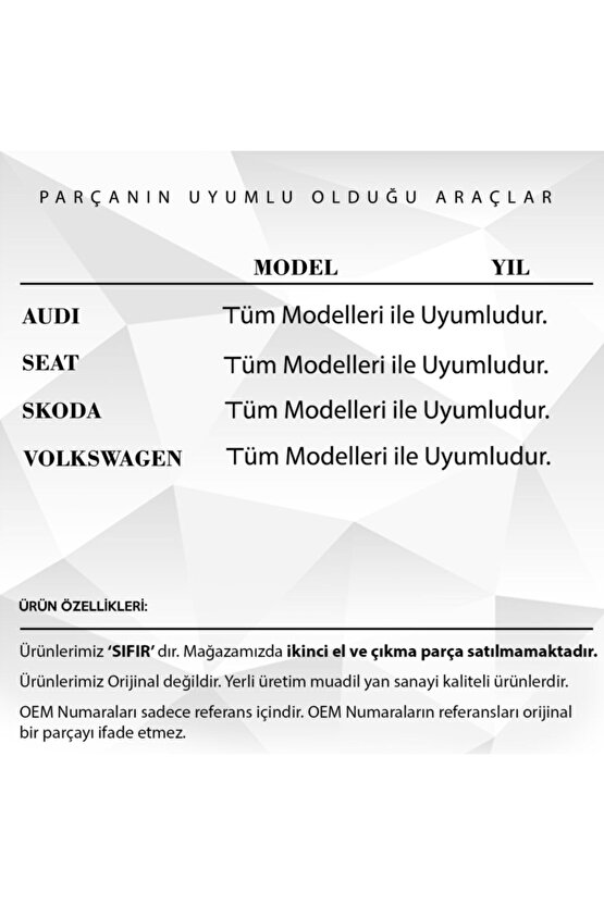 Audi Seat Skoda Volkswagen Için Uyumlu  Yağ Soğutucu Contası