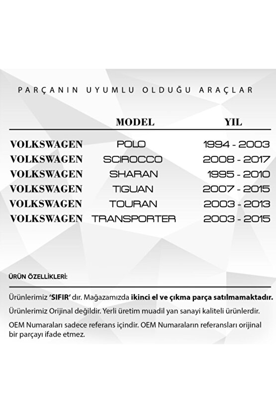 Volkswagen, Skoda, Audi, Seat Için Arka Su Fıskiye Memesi