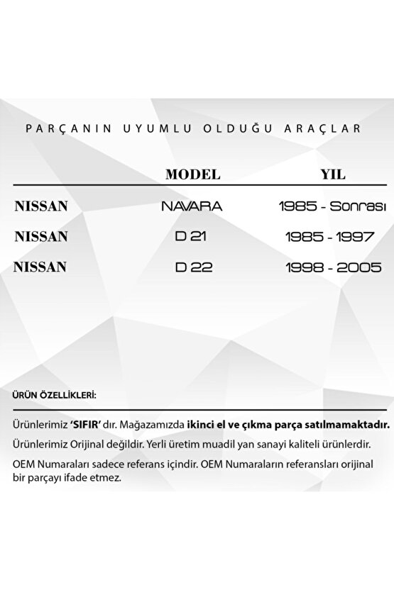 Nissan Navara, D21, D22 Için Fren Debriyaj Pedal Lastiği