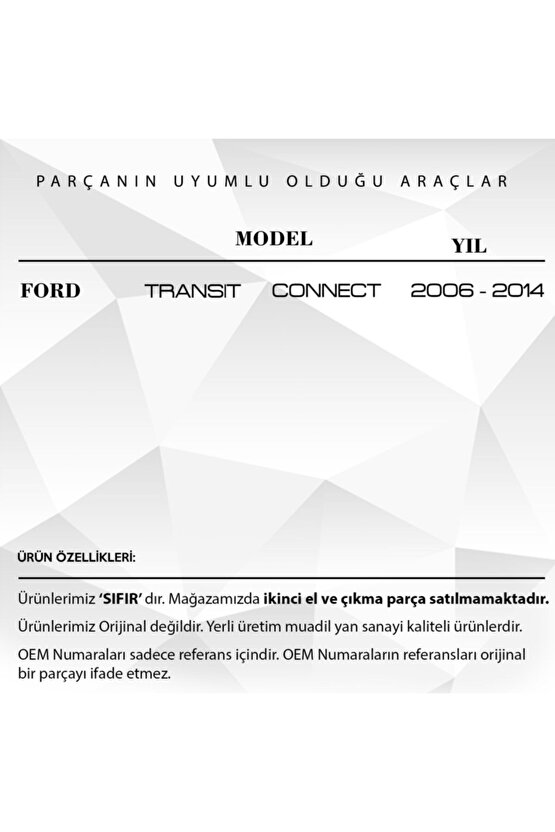 Transit Connect Için 3 Butonlu Anahtar Kumandası Kabı