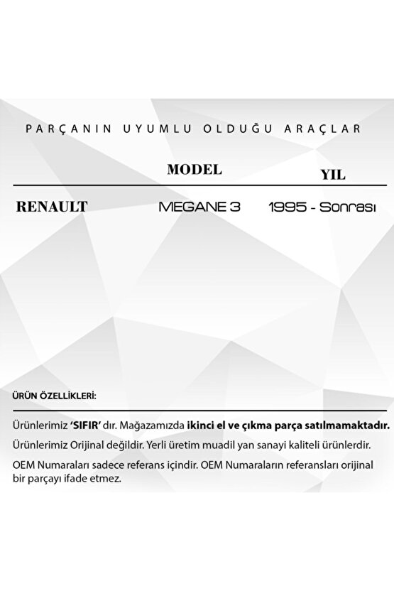 Renault Megane 3 Için Kaput Kilit Karşılığı