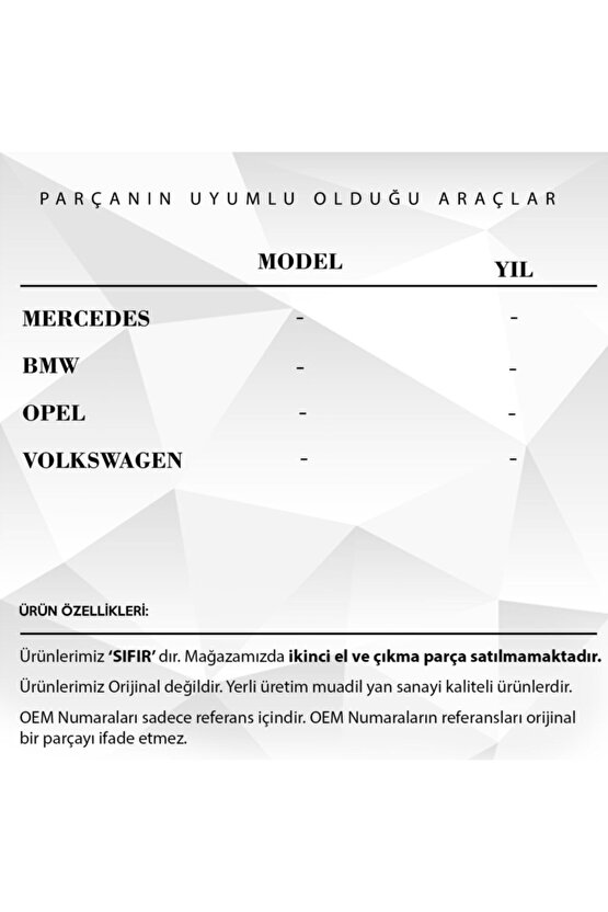 Bmw - Mercedes - Opel - Vw Için Sunroof Motor Dişlisi