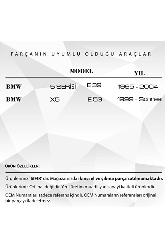 Bmw 5 Serisi E39, X5 E53 Için Sunroof Halat Ucu