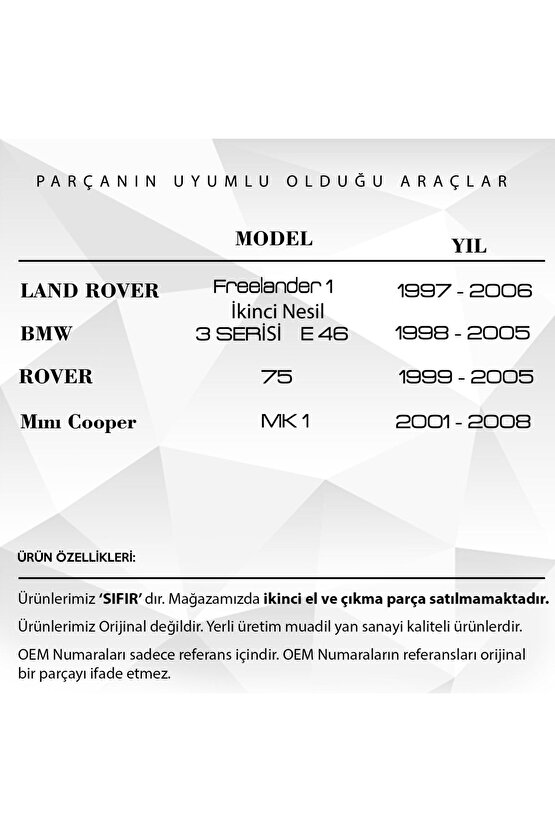 Bmw E46, E53 - Mini Cooper Içinyan Ayna Katlama Motoru Yuvası