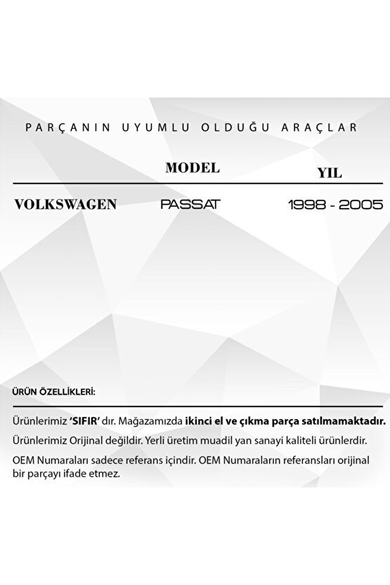 Volkswagen Passat Için Ön Kapı Kilit Tamir Takımı