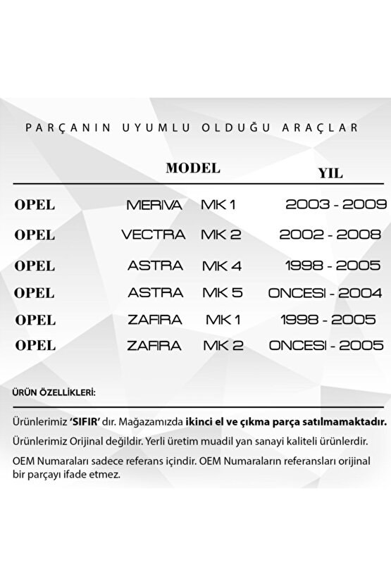 Opel Için Motor Üst Kapak Vakum Lastiği