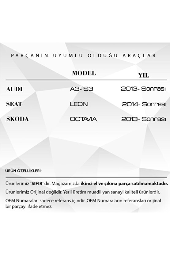 Volkswagen Passat B8 Için Sunroof Perde Parçası