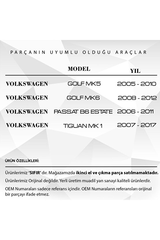 Skoda Fabia Uyumlu  için Bagaj Kilit Dişlisi