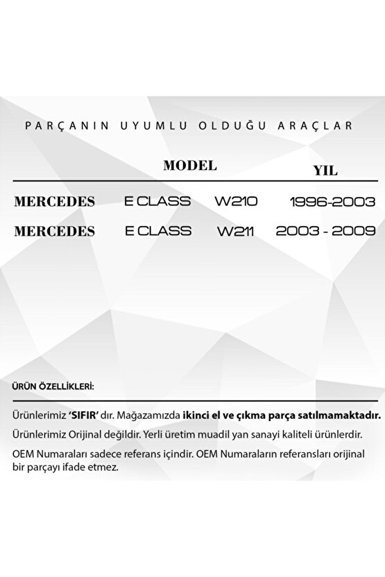 Mercedes E Class W211 2003-2009 Için Güneşlik Ayna Kapak Koyu Bej Renk