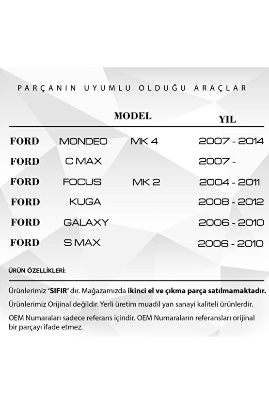 Ford Mondeo C Max S Max İçin Bagaj Kilit Motor Tamir Dişlisi