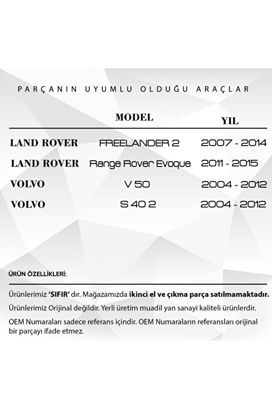 Range Rover Evoque, Volvo S40 V50 Için Bagaj Kilit Motor Tamir Dişlisi