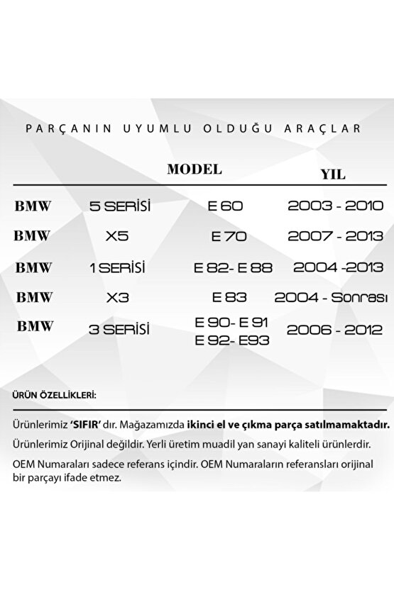 Bmw X Serisi E70 E83,1 Serisi E82 E88 Için Kapı Vakum Pompası Motor Dişli Takımı