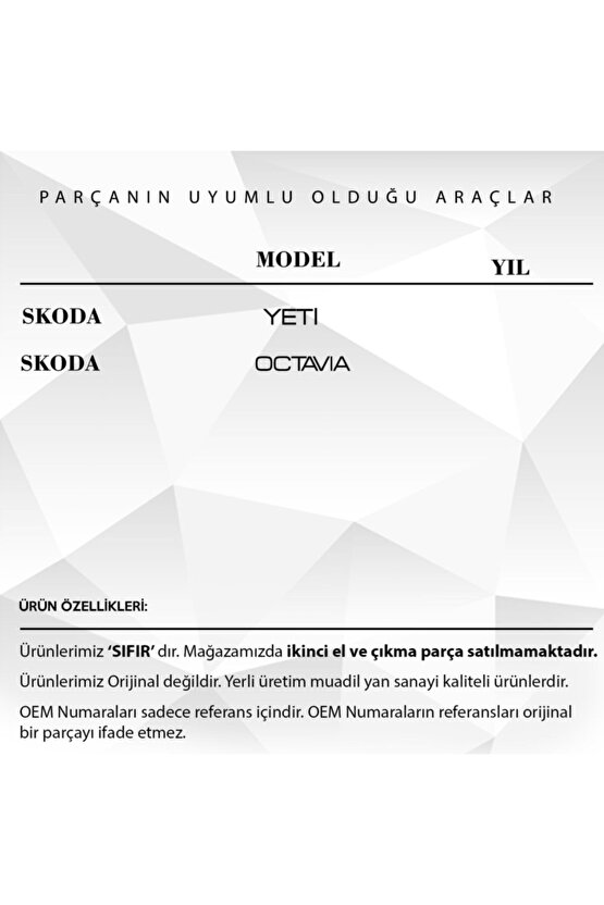 Vw Touran Passat, Polo Golf Tiguan Uyumlu Bagaj Kilit Dişlisi Ve Yayı