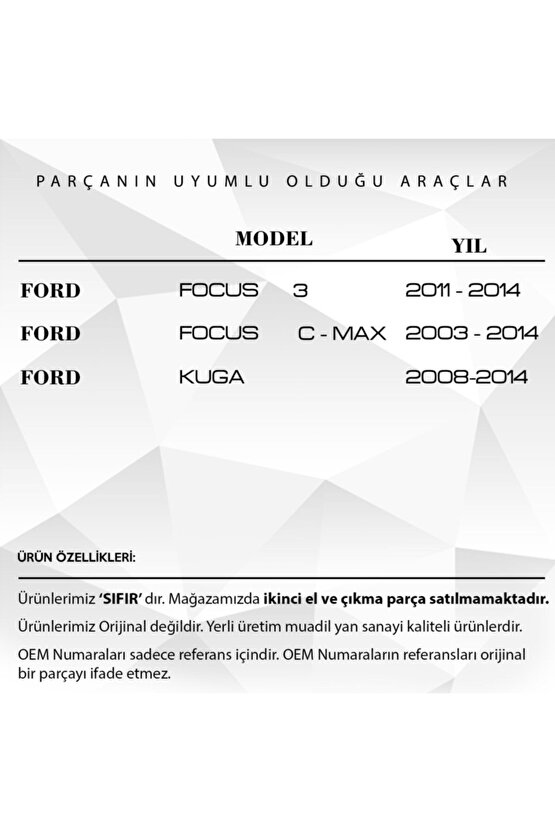 Ford Focus,Focus C-Max, Kuga için Pedal Lastiği