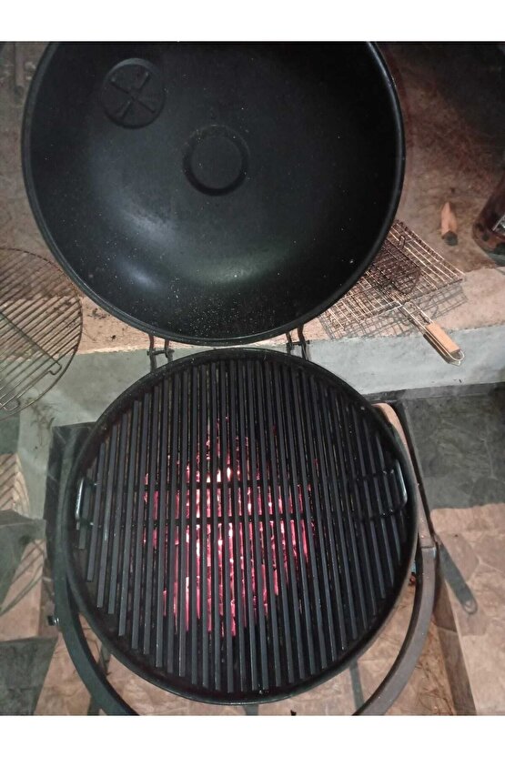 34,5 Cm Yuvarlak Daire Döküm Küre Mangal Izgarası Blooma,weber,grillstar,robust Mangallarına Uygun