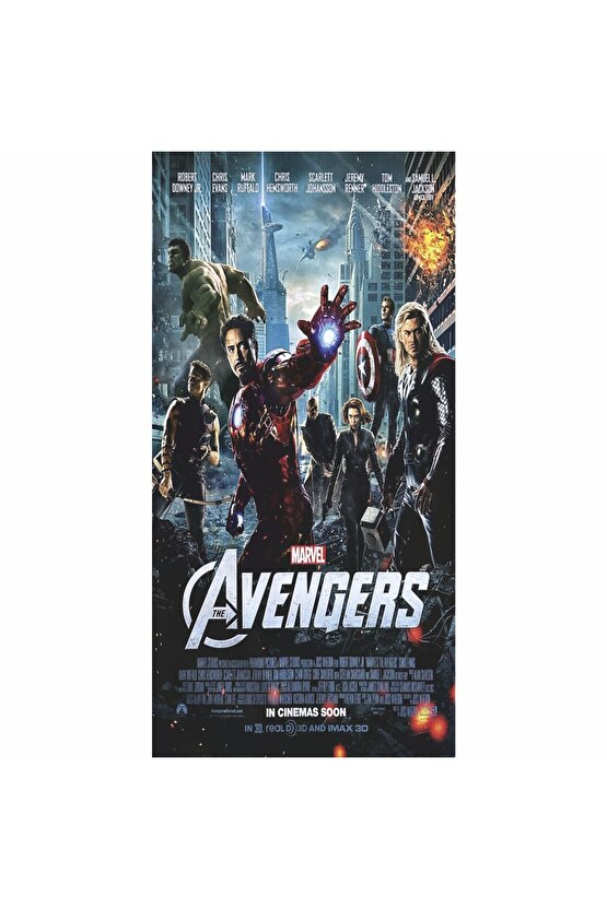 marvel avengers sinema film afişi ev dekorasyon tablo mini retro ahşap poster