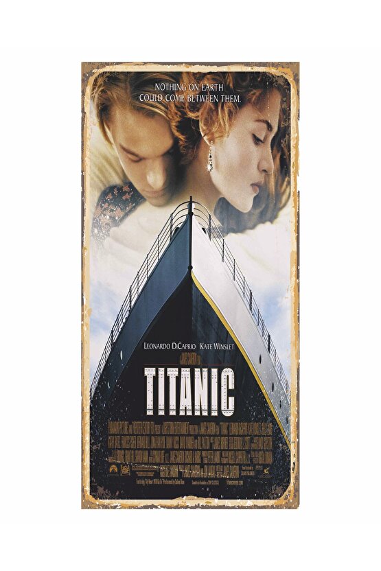 titanic sinema film afişi ev dekorayon tablo mini retro ahşap poster