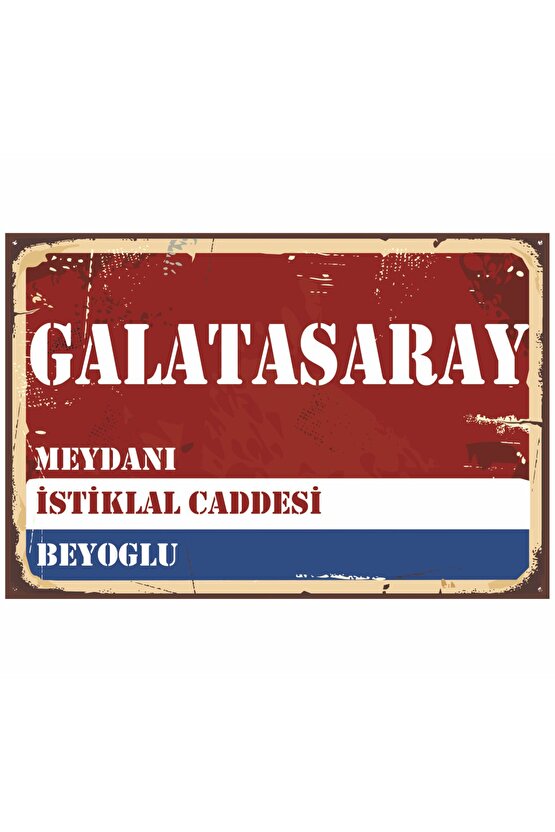 meydan istiklal caddesi beyoğlu istanbul sokak talelası retro ahşap poster