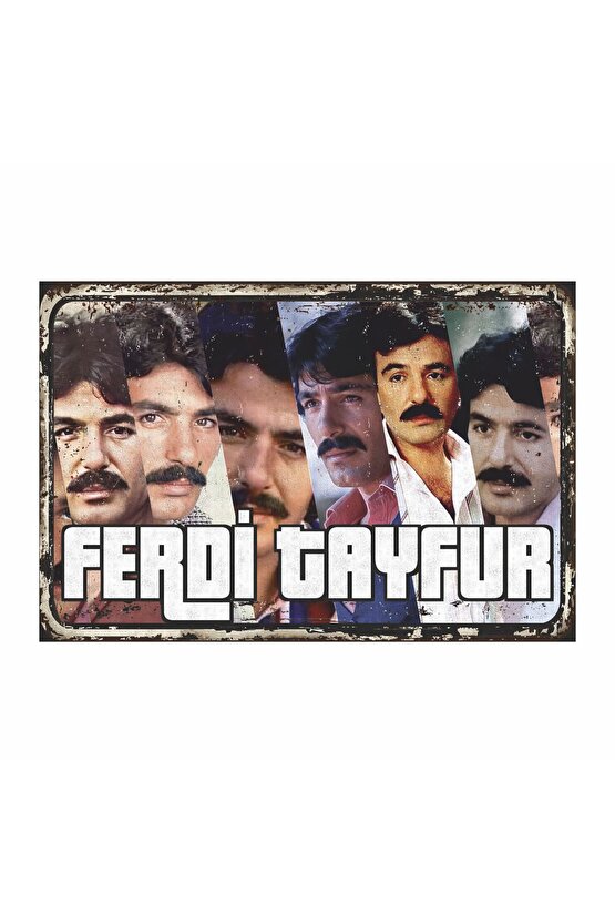 Ferdi Tayfur arabesk müzik GTA tarzda retro vintage ahşap poster