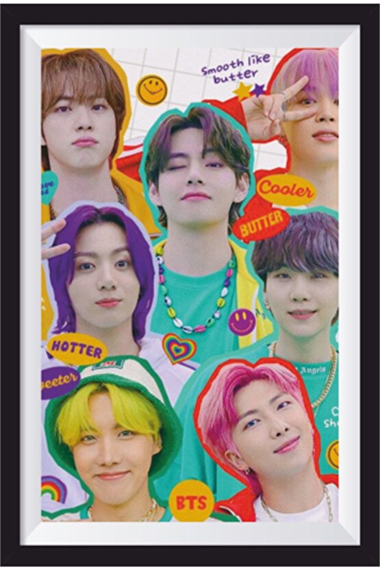 K-pop Bts Çerçeve Görünümlü Ahşap Poster-8