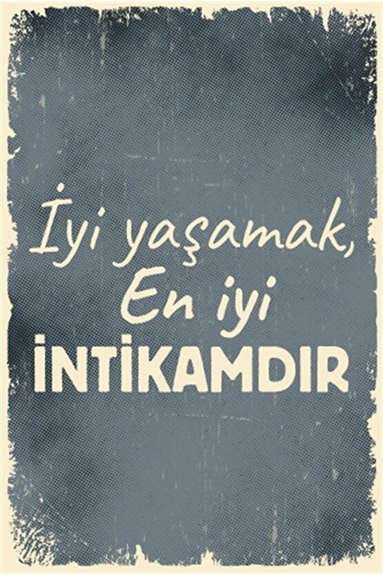 Iyi Yaşamak En Iyi Intikam Duvar Yazıları Retro Ahşap Poster