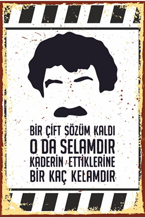 Ibrahim Tatlıses Bir Çift Sözüm Kaldı Retro Ahşap Poster