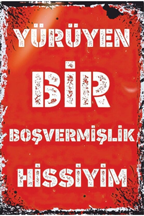 Boşvermişlik Hissi Komik Sözler Retro Ahşap Poster