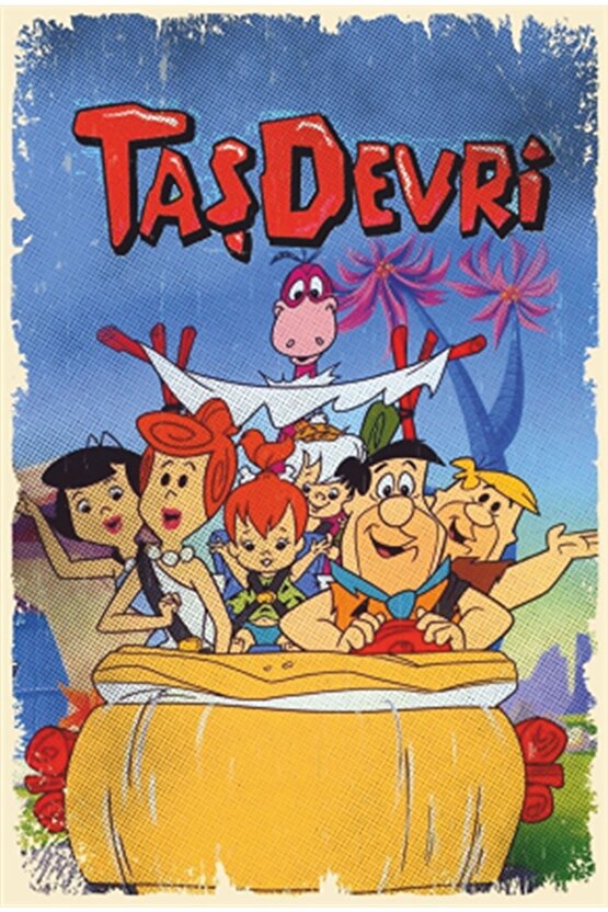 Taş Devri Retro Ahşap Poster