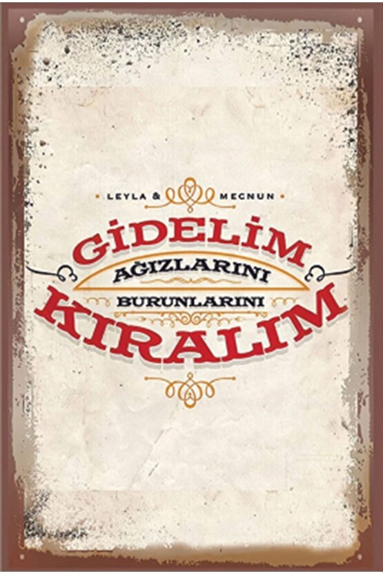 Leyla Ile Mecnun Replikleri Retro Ahşap Poster