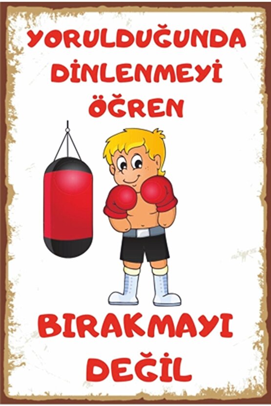 Bırakma Motivasyon Sözleri Retro Ahşap Poster