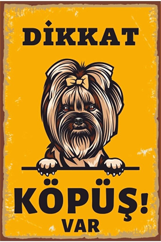 Dikkat Köpüş Var Retro Ahşap Poster