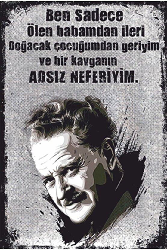 Nazım Hikmet Şiiri Retro Ahşap Poster