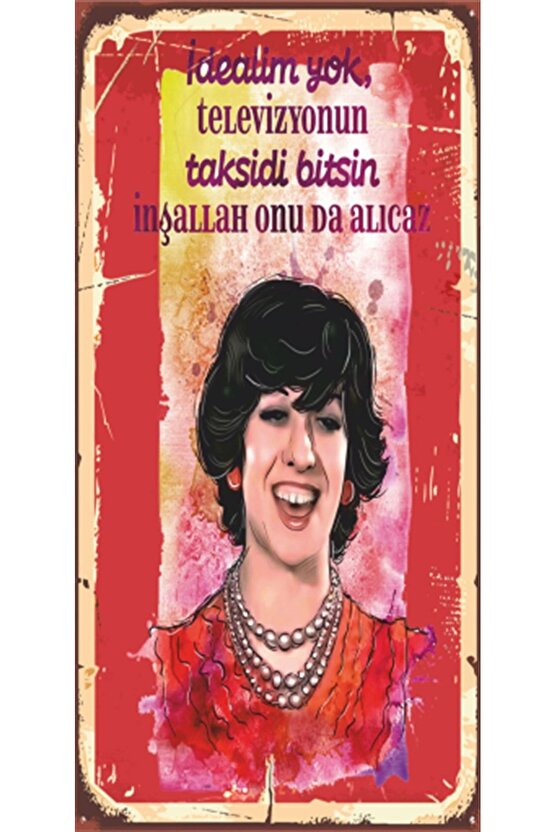 Ayşen Gruda Yeşilçam Replikler Mini Retro Ahşap Poster