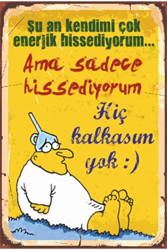 Enerjik Hissetme Duvar Yazıları Retro Ahşap Poster